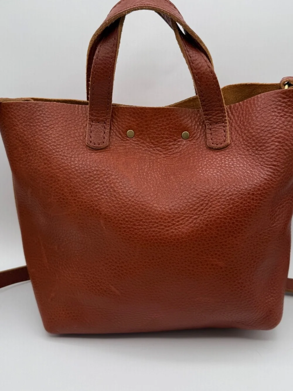 Portland Leather Goods Maple or Sedona Mini Classic Snap Crossbody Tote VGUC - Picture 3 of 12
